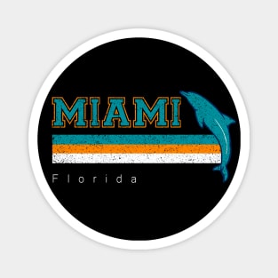 Vintage Miami Sports Football Athletic Novelty Dolphin Retro Magnet